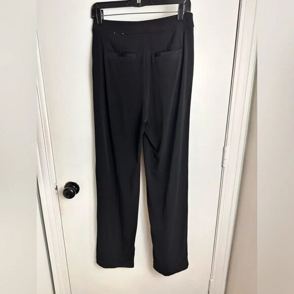Express Women Stretchy Black Wide Leg Pocket Mid Rise Pants size 0 Regular #0644 - Picture 2 of 10